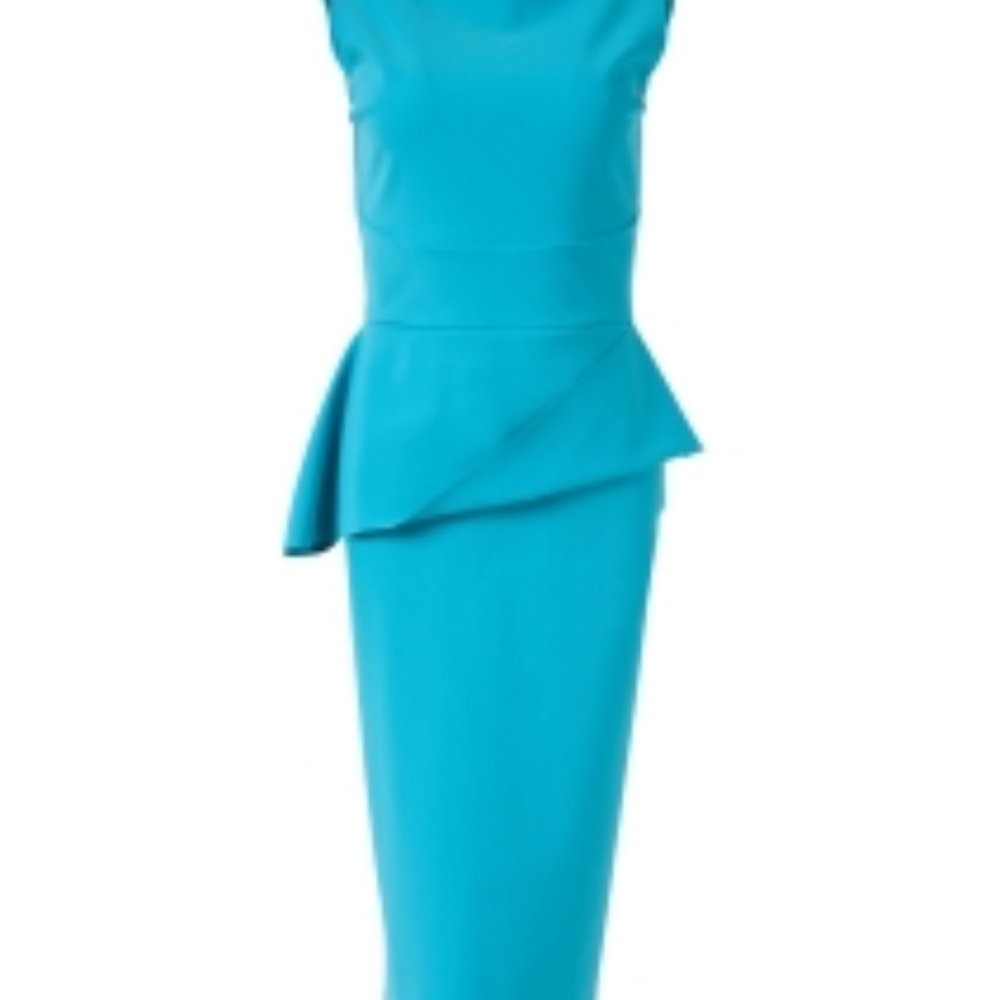 CHIARA BONI LA PETITE ROBE  Keleigh Blue Stretch Jersey Dress Size 8 and Size 10